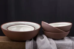 Vaidava Ceramics Earth Raw bowl, 2 L, brown - beige