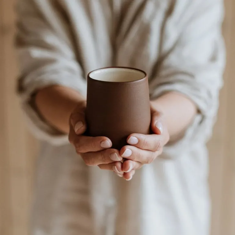 Vaidava Ceramics Earth Raw mug, brown - beige