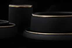 Vaidava Ceramics Eclipse Gold breakfast bowl 0,75 L, black - gold