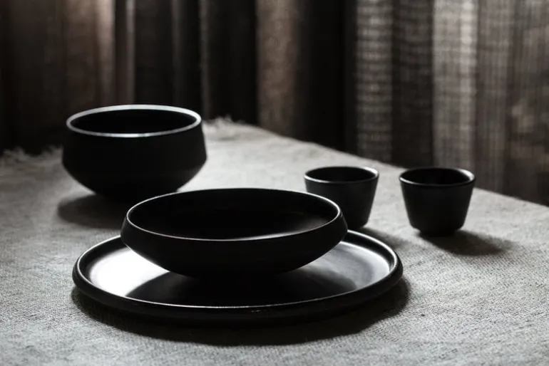 Vaidava Ceramics Eclipse espresso cup, set of 2, black