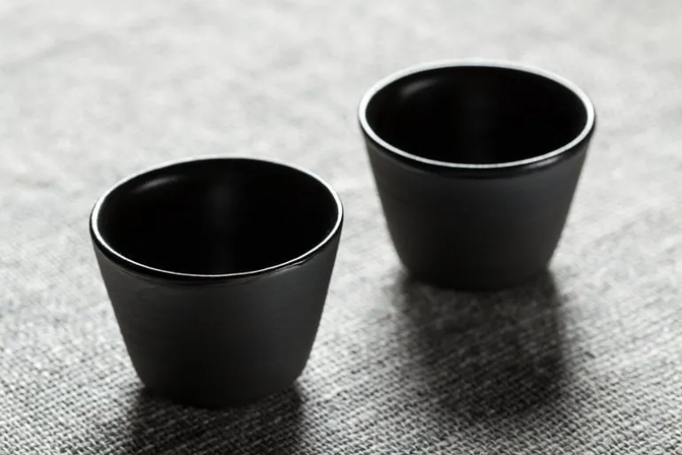 Vaidava Ceramics Eclipse espresso cup, set of 2, black