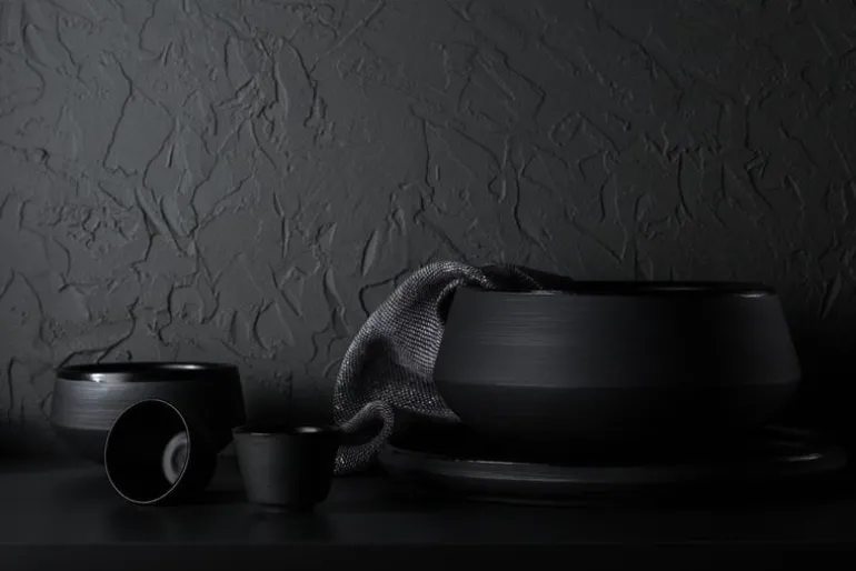 Vaidava Ceramics Eclipse espresso cup, set of 2, black