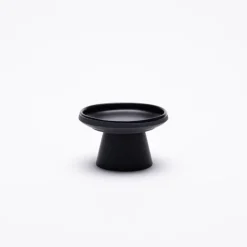 Vaidava Ceramics Eclipse pillar candle holder, black