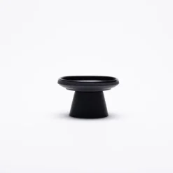 Vaidava Ceramics Eclipse pillar candle holder, black