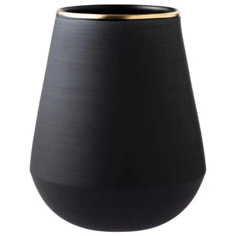 Vaidava Ceramics Eclipse Gold vase, black - gold