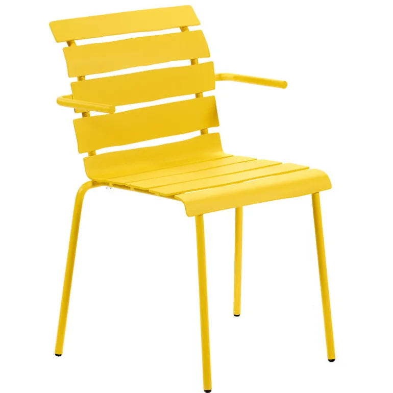 valerie_objects Aligned chair with armrests, yellow