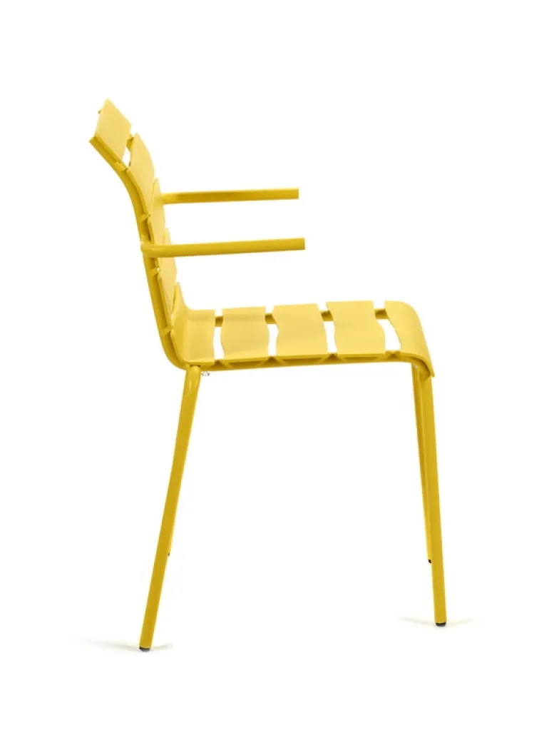 valerie_objects Aligned chair with armrests, yellow