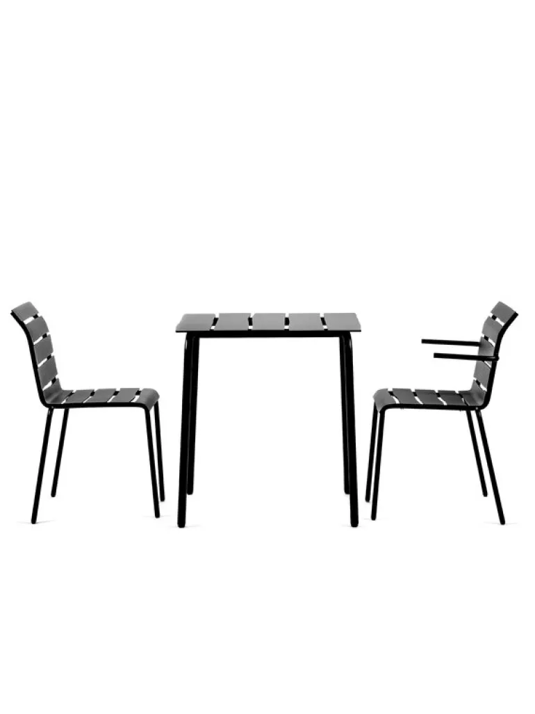 valerie_objects Aligned chair with armrests, black