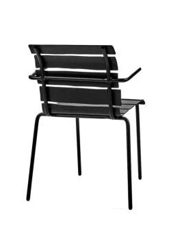valerie_objects Aligned chair with armrests, black