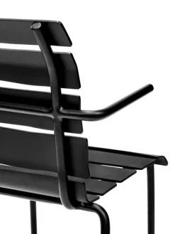 valerie_objects Aligned chair with armrests, black