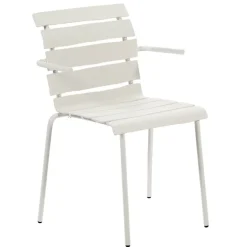 valerie_objects Aligned chair with armrests, off-white
