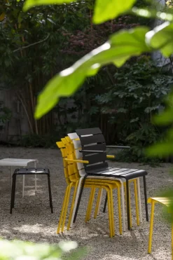 valerie_objects Aligned chair with armrests, off-white