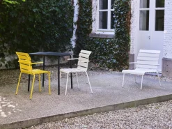 valerie_objects Aligned chair with armrests, off-white