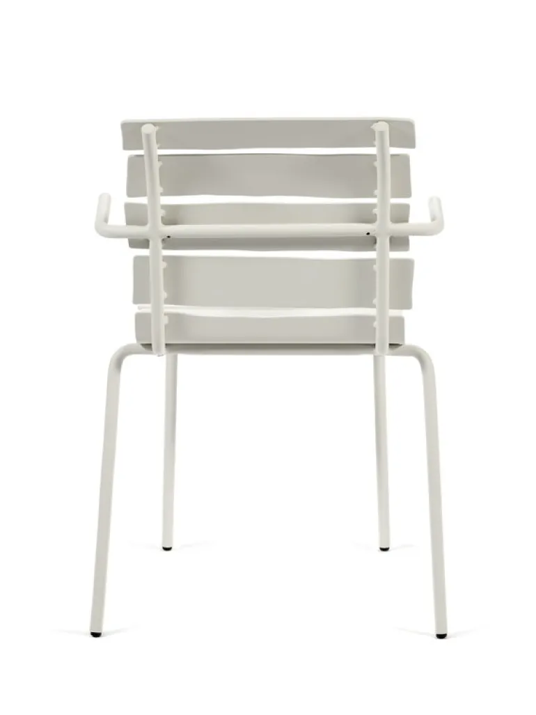 valerie_objects Aligned chair with armrests, off-white