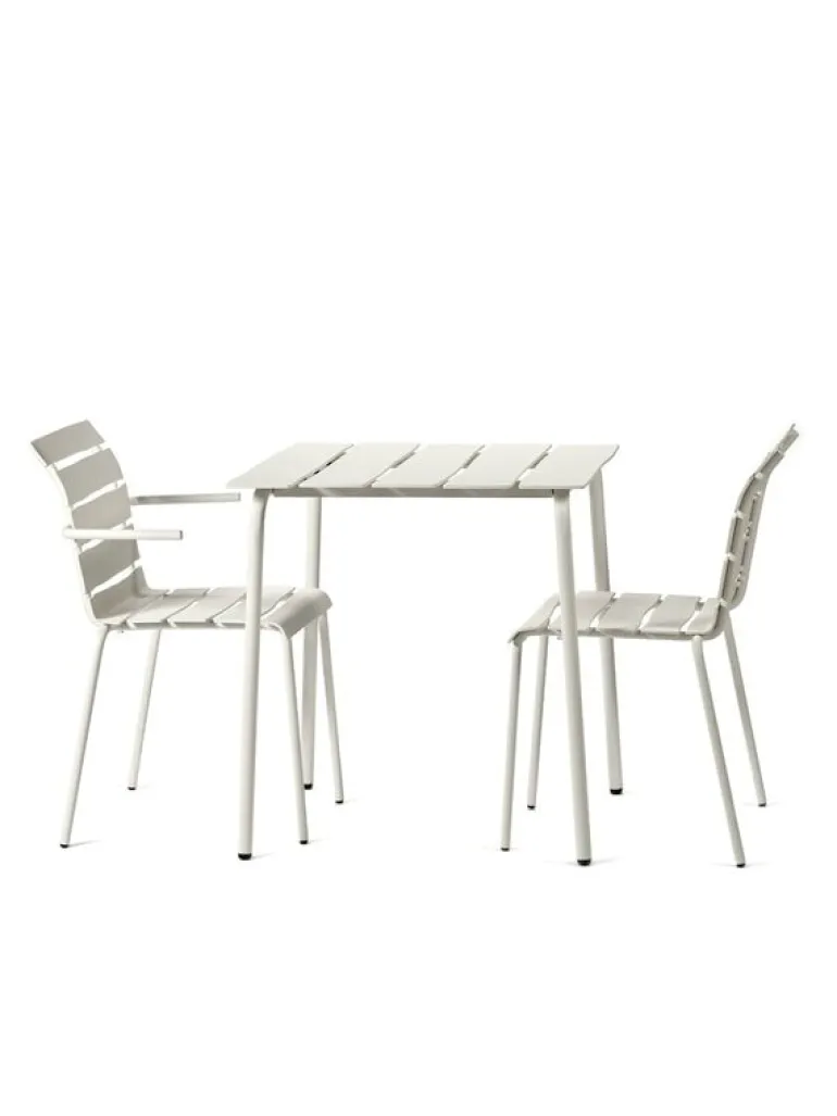 valerie_objects Aligned chair with armrests, off-white