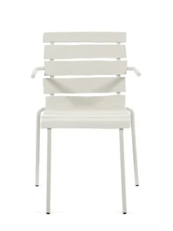 valerie_objects Aligned chair with armrests, off-white