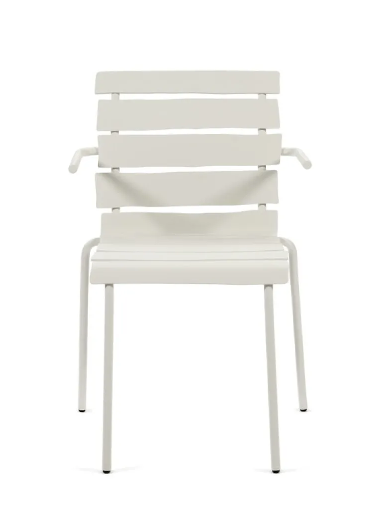 valerie_objects Aligned chair with armrests, off-white