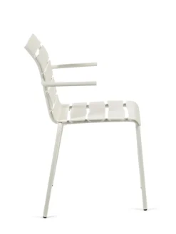 valerie_objects Aligned chair with armrests, off-white