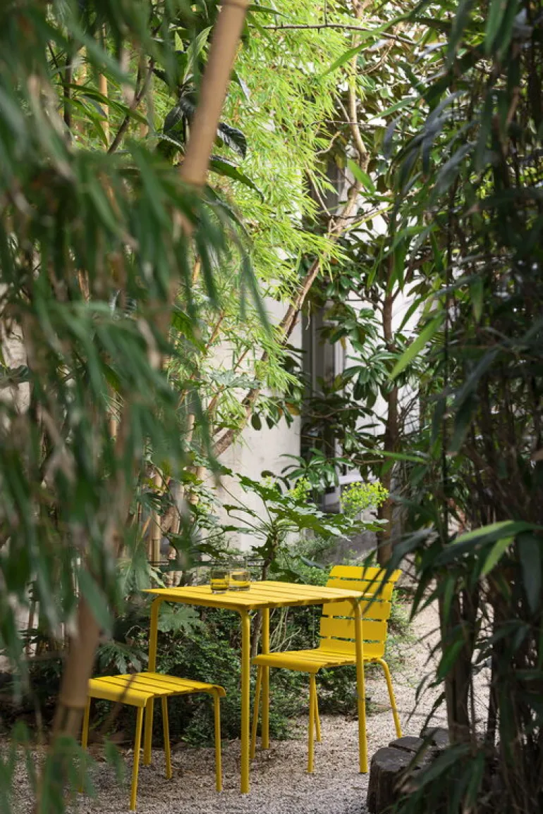 valerie_objects Aligned side table / stool, yellow