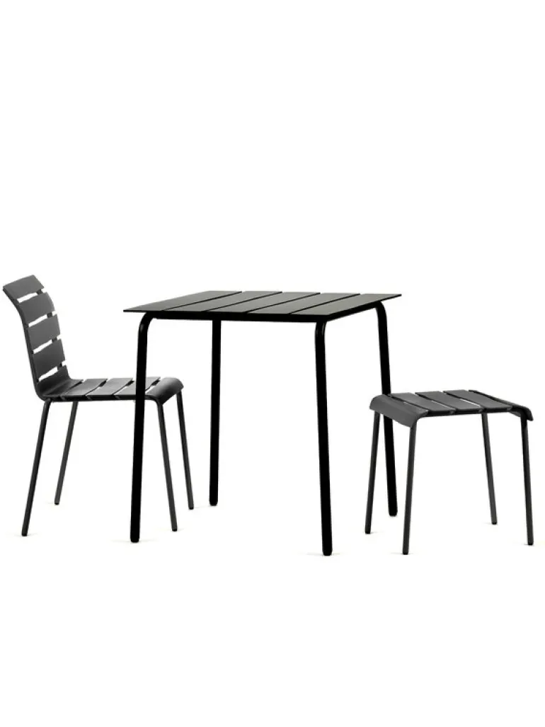 valerie_objects Aligned side table/stool, black