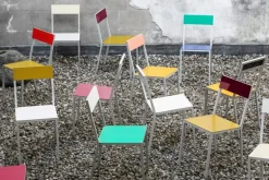 valerie_objects Alu chair, yellow - pink