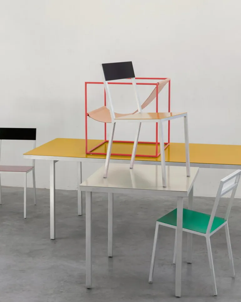 valerie_objects Alu dining table, small, ivory