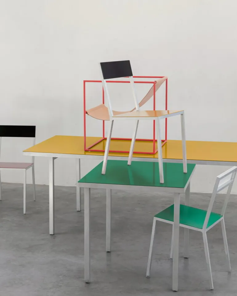 valerie_objects Alu dining table, small, green