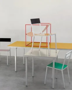 valerie_objects Alu dining table, medium, yellow