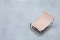 valerie_objects Rocking Chair, brass - leather