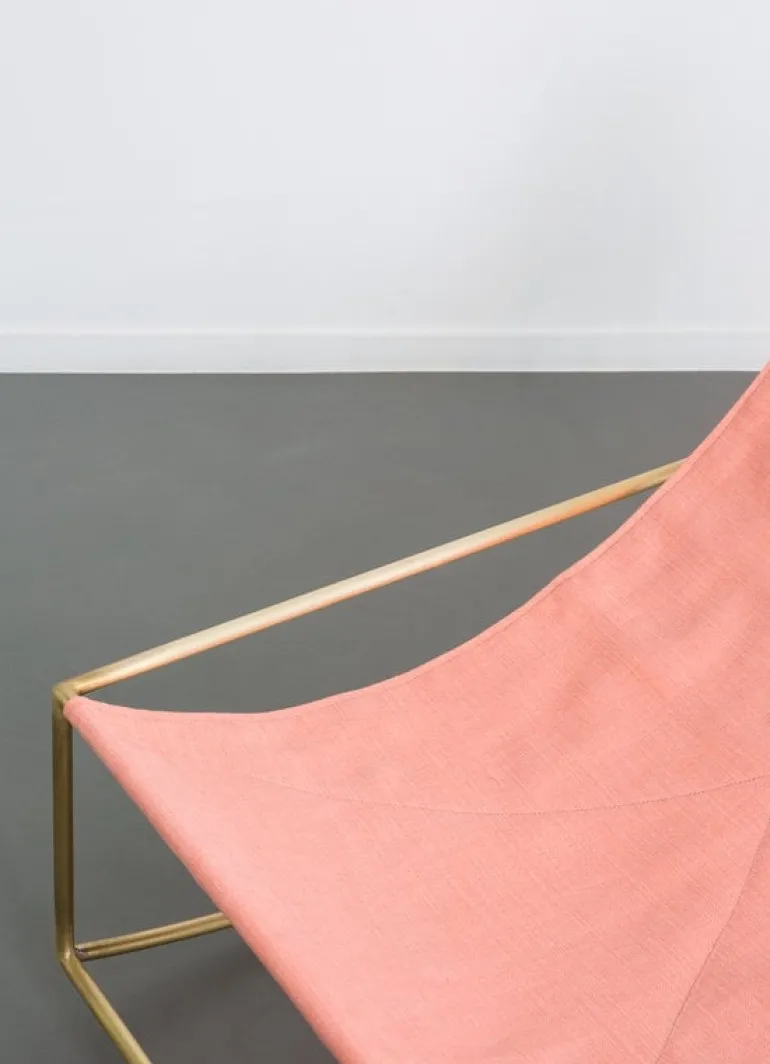 valerie_objects Rocking Chair, brass - pink