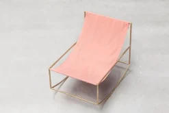 valerie_objects Rocking Chair, brass - pink