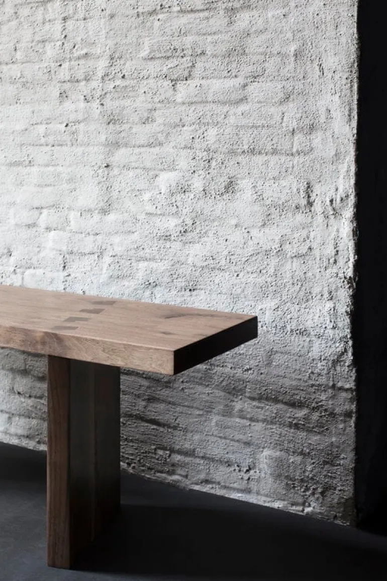 valerie_objects Solid bench, 200 cm, walnut