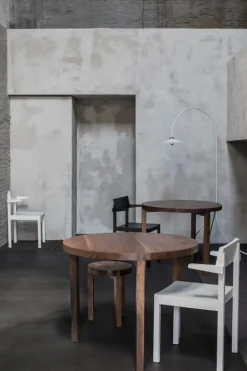 valerie_objects Solid dining table, 90 cm, walnut