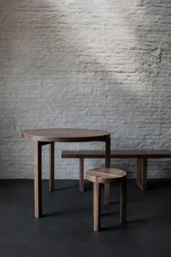 valerie_objects Solid dining table, 90 cm, walnut