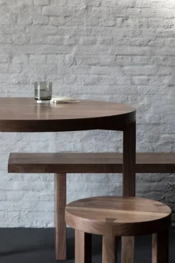 valerie_objects Solid dining table, 90 cm, walnut