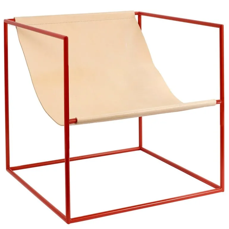 valerie_objects Solo Seat lounge chair, red - leather