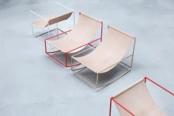 valerie_objects Solo Seat lounge chair, red - leather