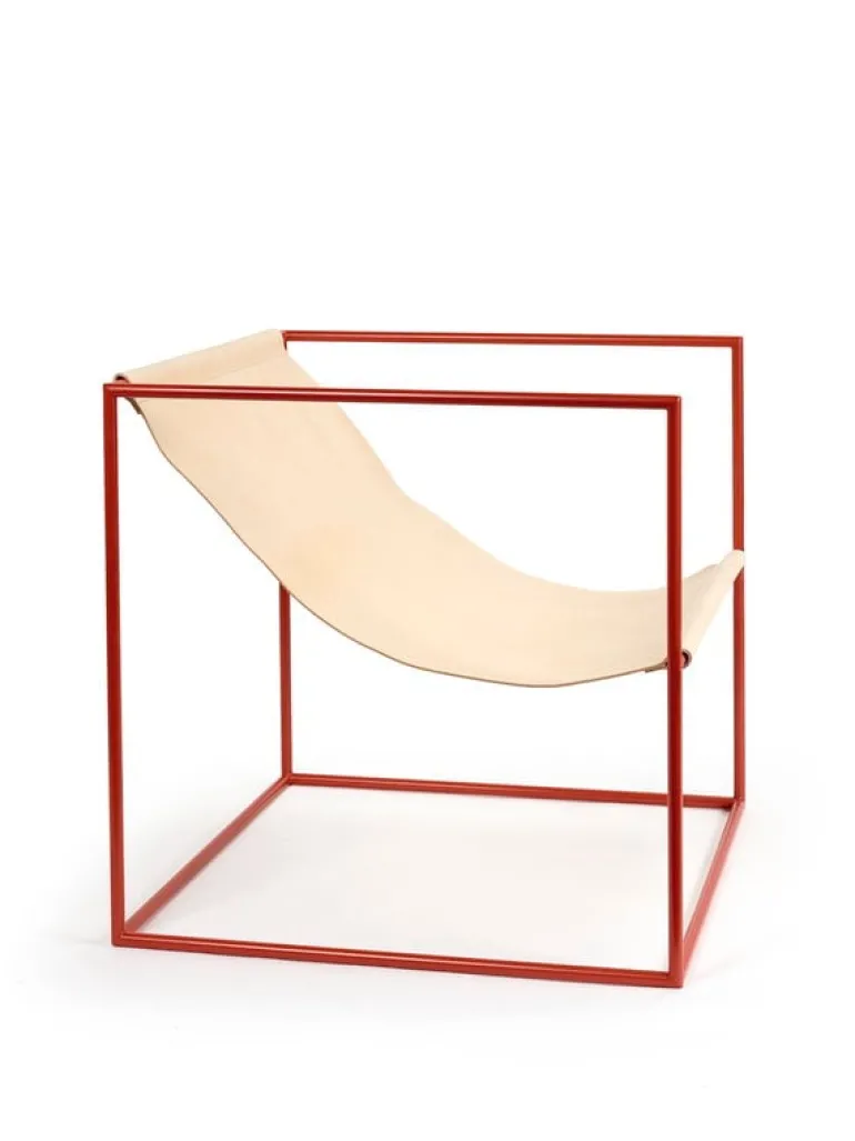 valerie_objects Solo Seat lounge chair, red - leather