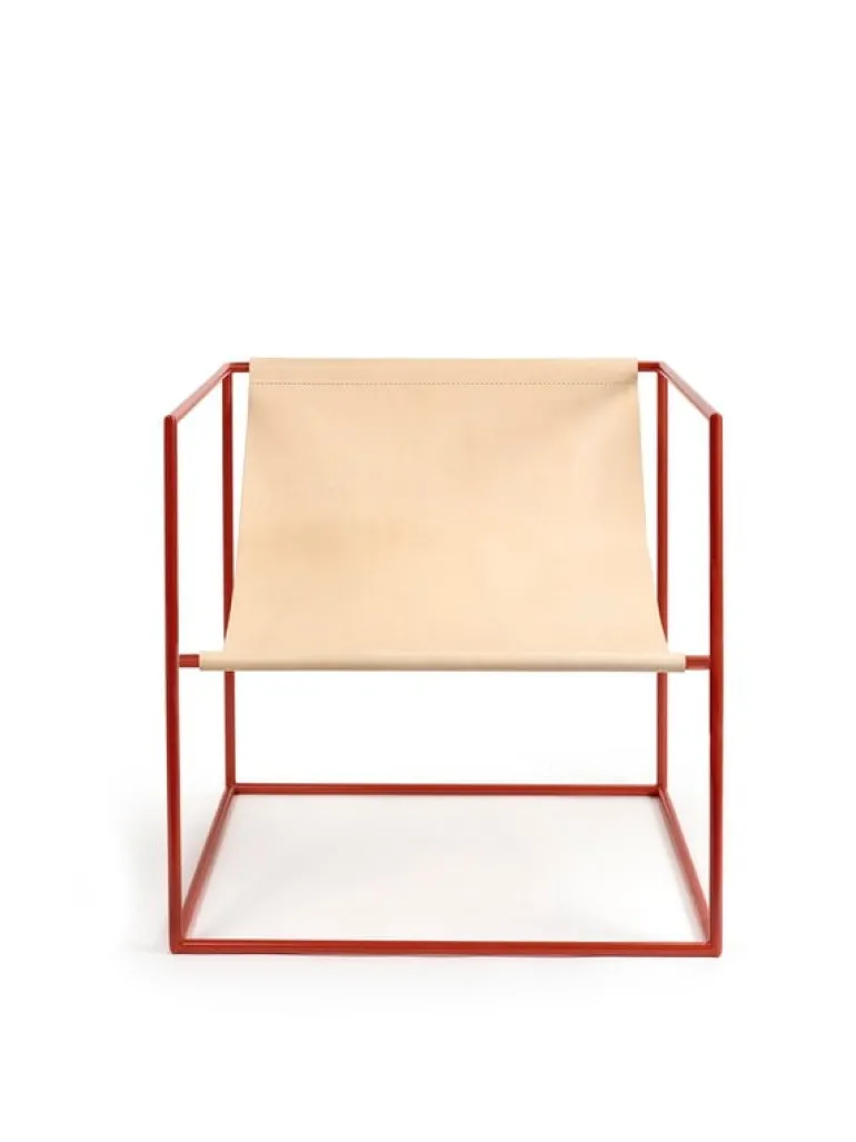 valerie_objects Solo Seat lounge chair, red - leather