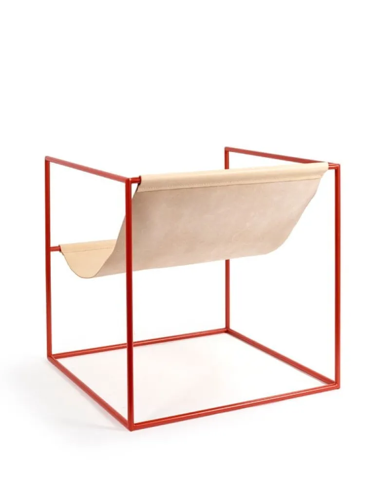 valerie_objects Solo Seat lounge chair, red - leather