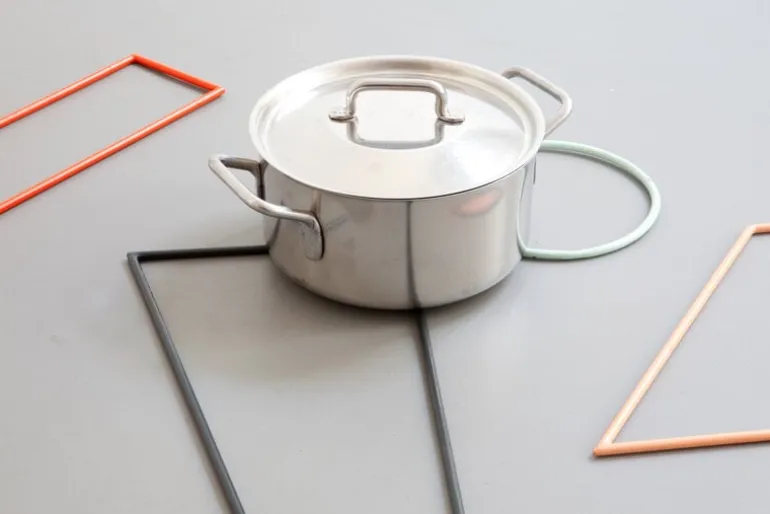 valerie_objects Trivets, 4 pcs, lacquered steel, black