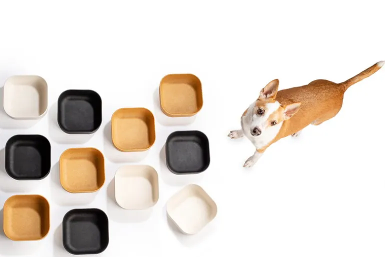 Venandi Design Pet Bowl, charcoal black