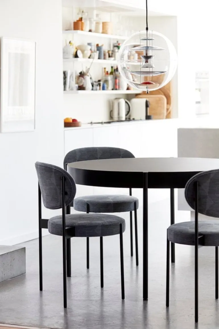 Verpan Series 430 dining table 120 cm, black laminate