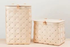 Verso Design Lastu birch basket with lid, rectangle