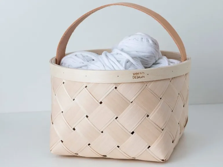 Verso Design Lastu mushroom basket, round, M