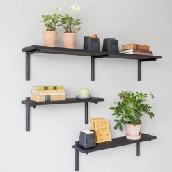Verso Design Tikas wall shelf, 19 x 120 cm, black