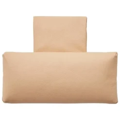 Viccarbe Ace armchair with headrest, matt oak - ochre leather