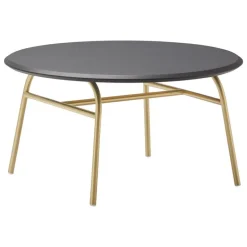 Viccarbe Aleta low table, 80 cm, brass - black