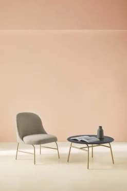 Viccarbe Aleta low table, 80 cm, brass - black