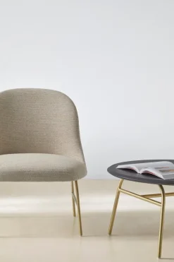 Viccarbe Aleta low table, 80 cm, brass - black